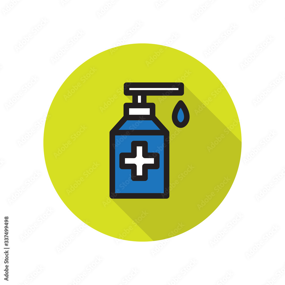 Obraz premium alcohol gel, hand sanitizer line icon, vector illustration