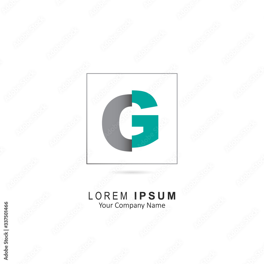 Design Vector Initial Letter G Logo With Square Design Vector Initial Letter G Logo With Square