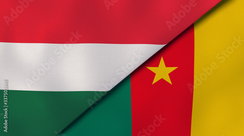 Free Download The flags of Hungary and Cameroon. News, reportage, business background. 3d illustration - GFXLoad