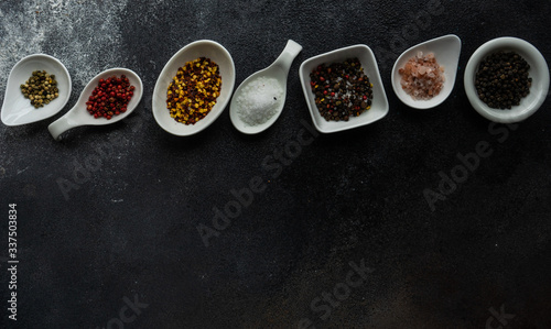 Various types of pepper spice