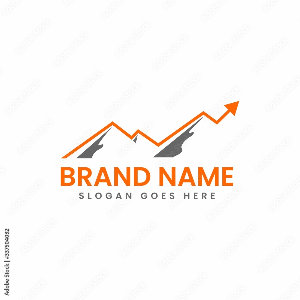 Mountain and arrow for a good marketing or accounting and financial advisor logo design vector template Mountain and arrow for a good marketing or accounting and financial advisor logo design vector template