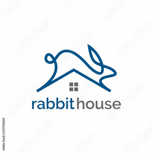 monoline roof and rabbit for real estate logo design inspiration