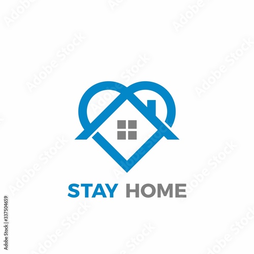love and home monoline for real estate logo design