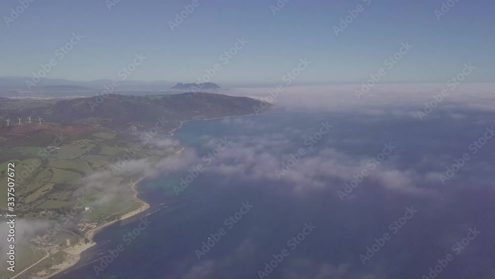 Beautiful aerial view of Tarifa and Gibraltar , the souther points of Europe. View over Strait of Gibraltar Beautiful aerial view of Tarifa and Gibraltar , the souther points of Europe. View over Strait of Gibraltar
