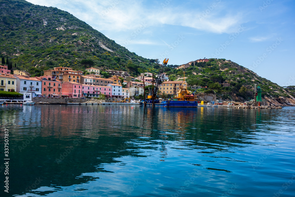 Giglio island (Grosseto), Italy: view of the little port in the village.