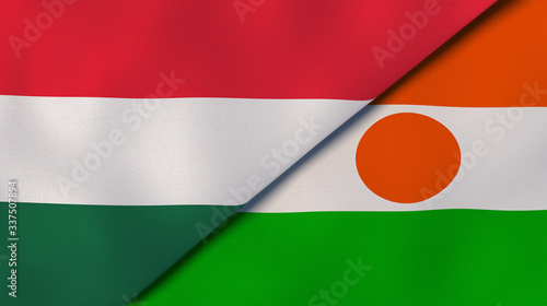 Free Download The flags of Hungary and Niger. News, reportage, business background. 3d illustration - GFXLoad