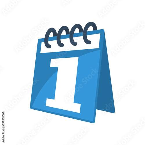 Illustration icon for calendar dated 1