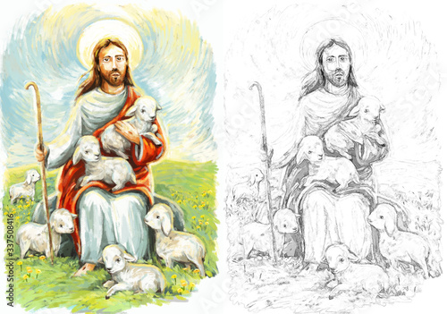 calm jesus messiah and resurrection with nature background