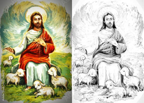 calm jesus messiah with the lamb and resurrection with nature