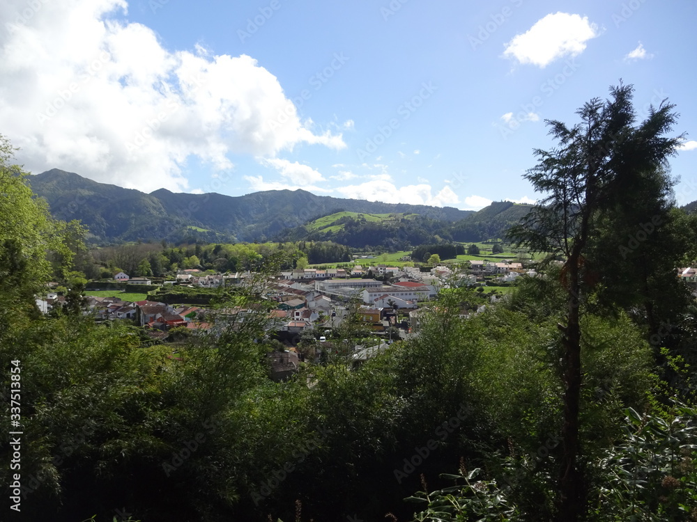 Naklejka premium Nature of the Azores. Lake Furnas