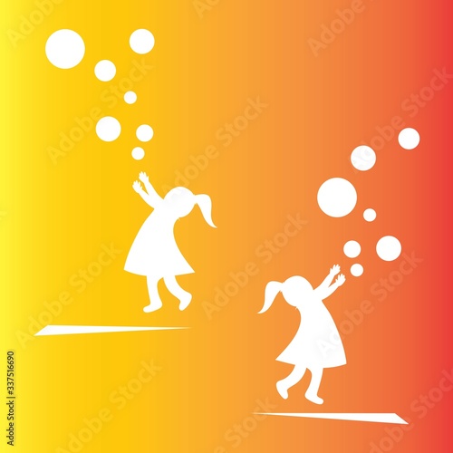 children playing illustration vector