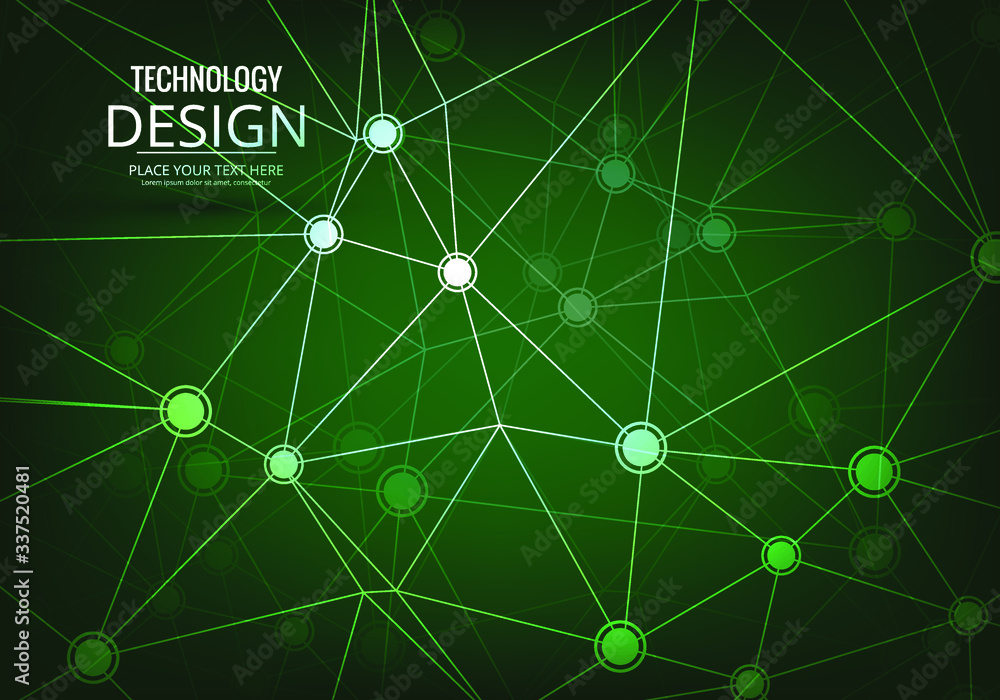 Abstract polygonal space low poly dark background with connecting dots and lines. Connection structure. 3d rendering,Green Colour - Vector Abstract polygonal space low poly dark background with connecting dots and lines. Connection structure. 3d rendering,Green Colour - Vector