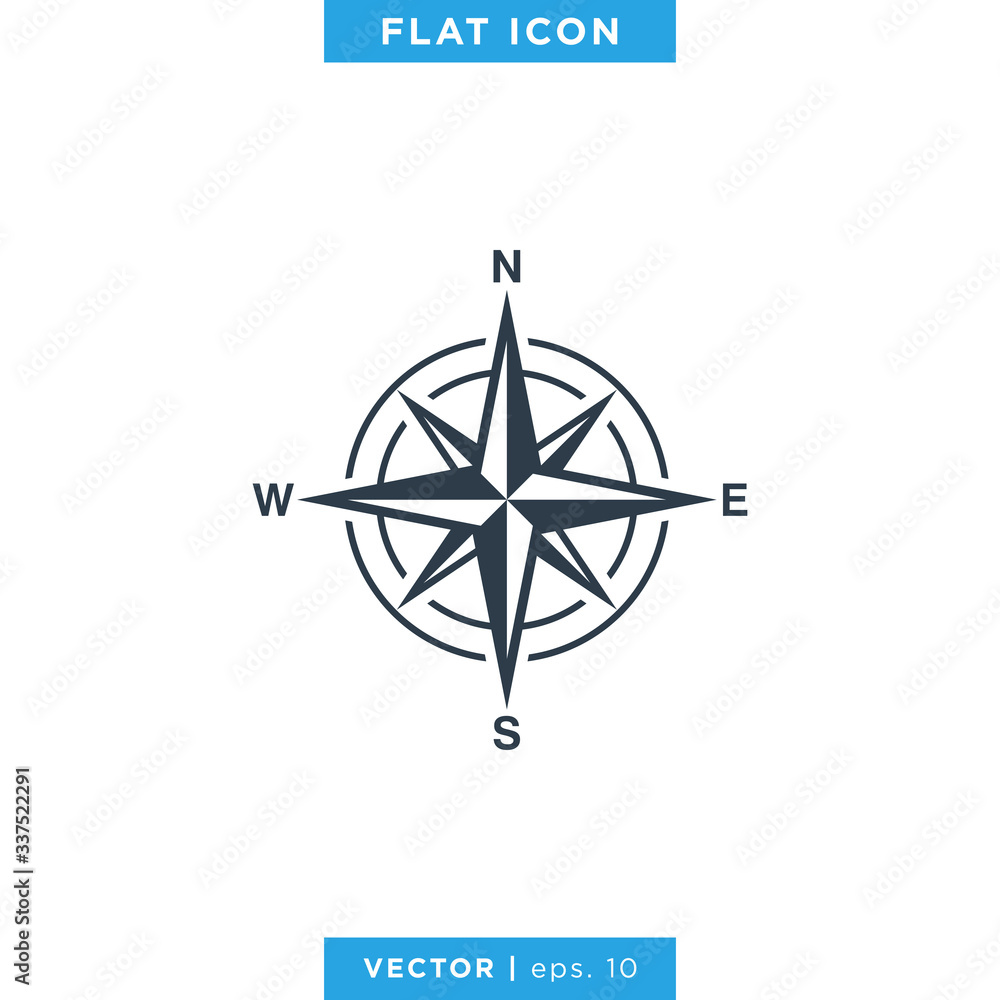Wind rose compass icon vector logo design template Wind rose compass icon vector logo design template