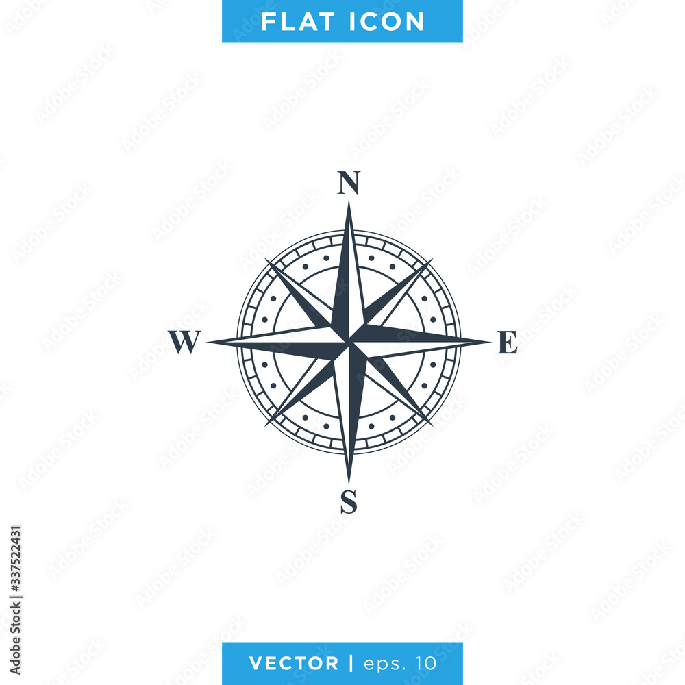 Wind rose compass icon vector logo design template Wind rose compass icon vector logo design template
