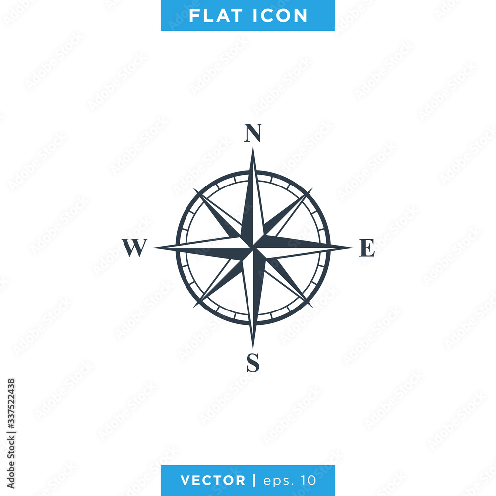 Wind rose compass icon vector logo design template Wind rose compass icon vector logo design template
