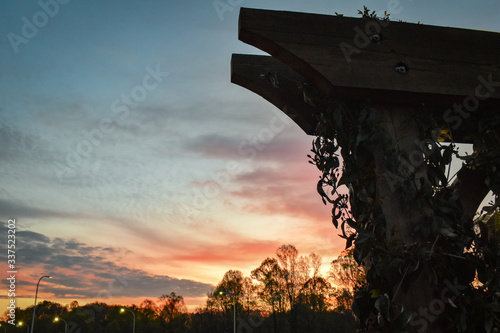 Sunrise over a trellis