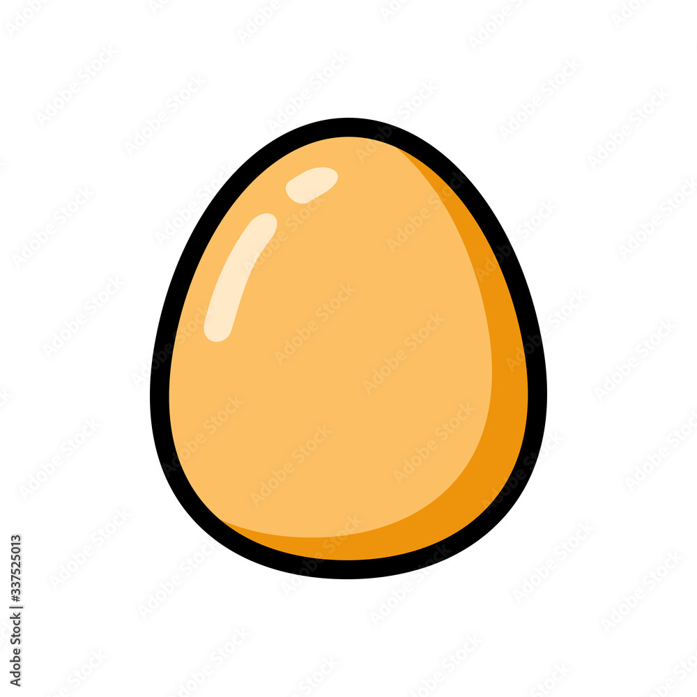 Brown egg isolated on white backgrond, cartoon style illustration Brown egg isolated on white backgrond, cartoon style illustration