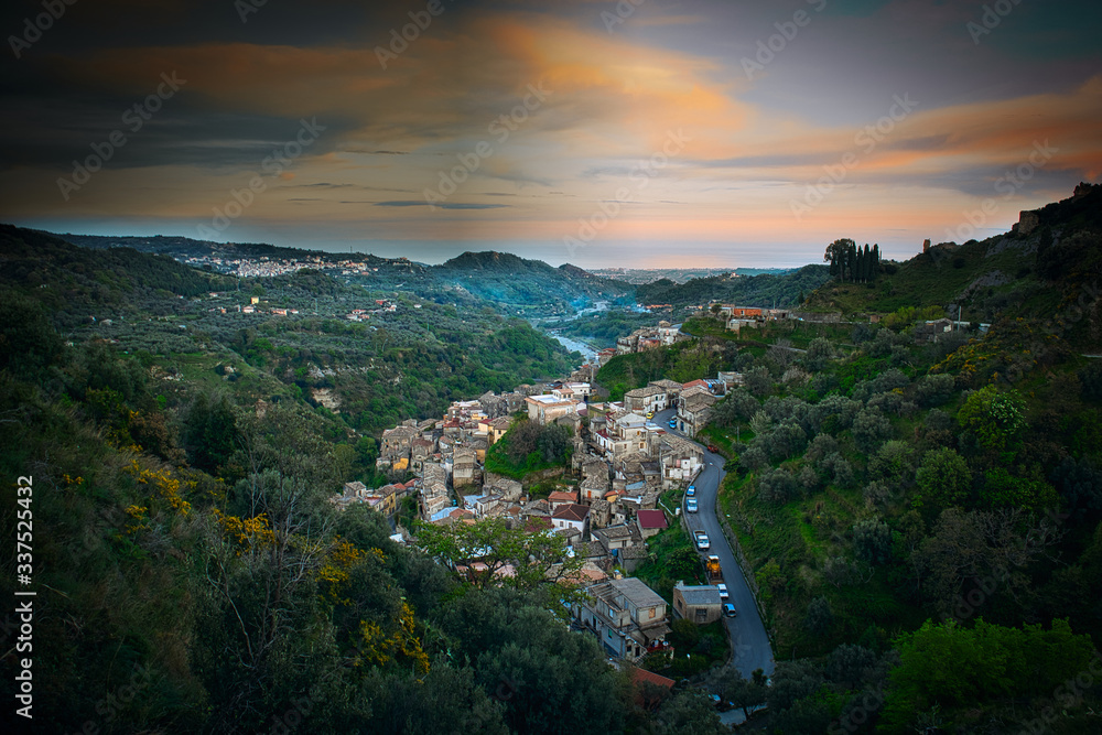 The village of Grotteria, a small town in the Calabrian mountains.