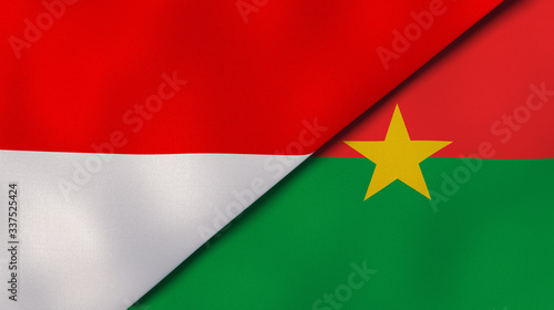 Free Download The flags of Indonesia and Burkina Faso. News, reportage, business background. 3d illustration - GFXLoad