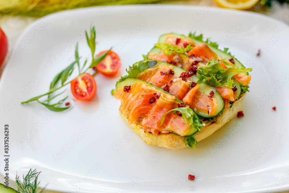 sandwich with bread fish and cucumber sandwich with bread fish and cucumber