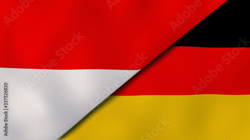 Free Download The flags of Indonesia and Germany. News, reportage, business background. 3d illustration - GFXLoad
