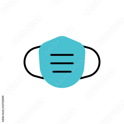 Breathing medical respiratory mask vector icon. Pandemic virus protection face masking.