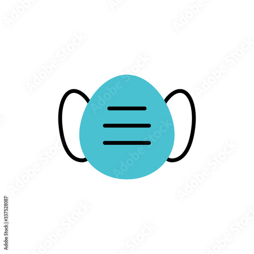 Breathing medical respiratory mask vector icon. Pandemic virus protection face masking.