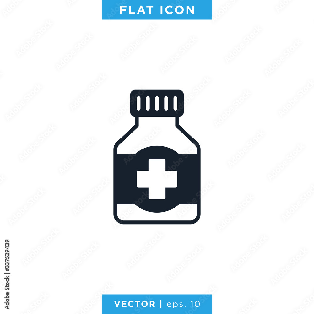 Medicine bottle icon vector design template. Prescription drug bottle sign Medicine bottle icon vector design template. Prescription drug bottle sign
