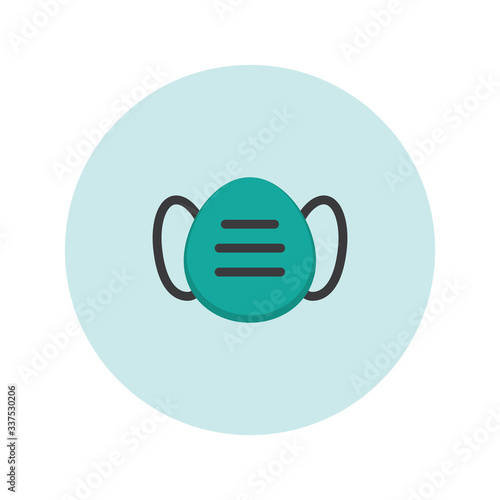 Breathing medical respiratory mask vector icon. Pandemic virus protection face masking.