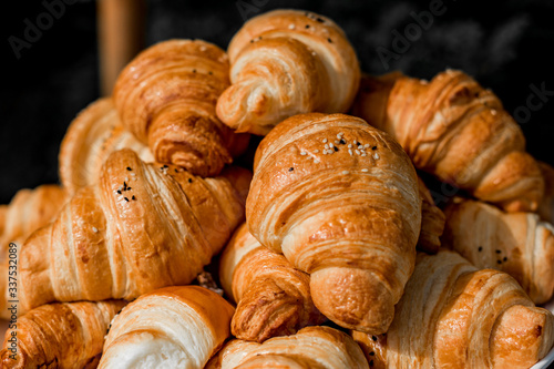 french croissants with sesame