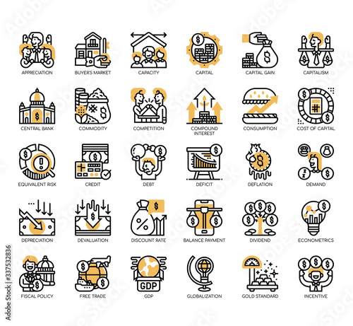 Set of economy thin line and pixel perfect icons for any web and app project.