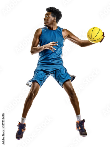 african basketball player young man isolated white background