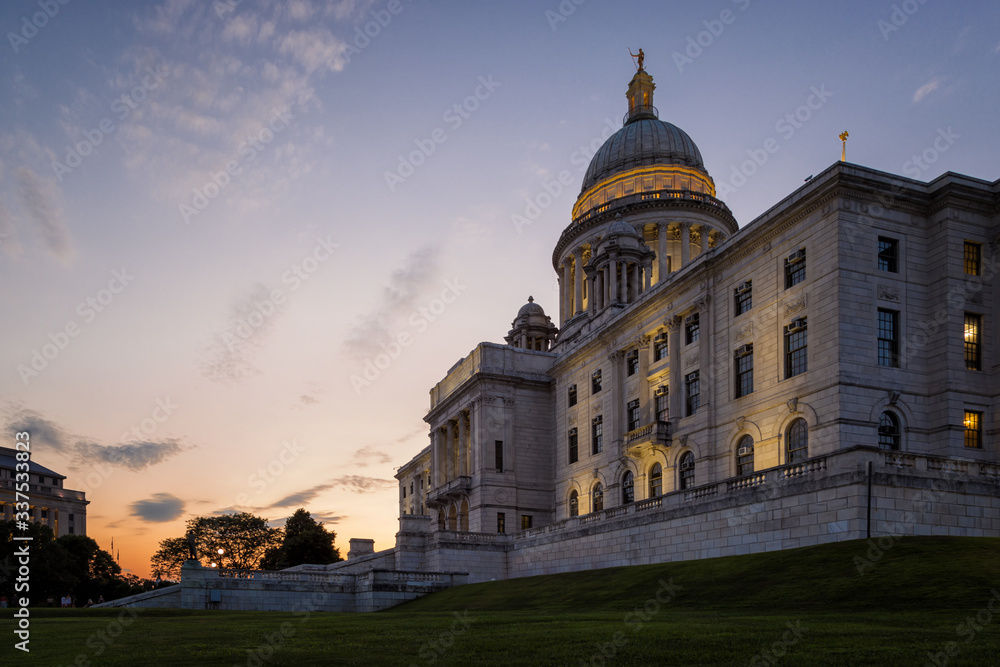 The Rhode Island State House on a Summer Afternoon