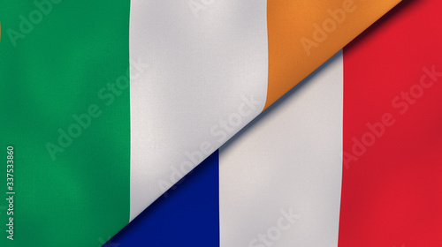 Free Download The flags of Ireland and France. News, reportage, business background. 3d illustration - GFXLoad