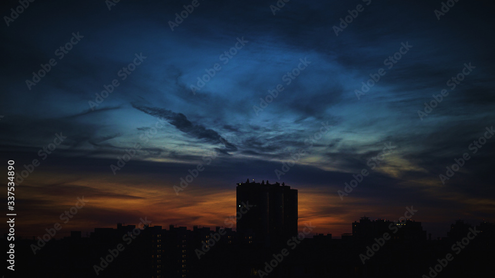 City sky. Sunset City sky. Sunset