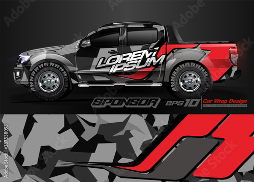 vehicle graphic kit vector. Modern abstract background for car wrap branding and automobile sticker decals livery 