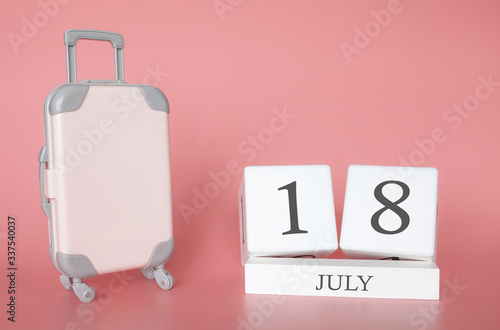 July 18, time for a summer holiday or travel, vacation calendar