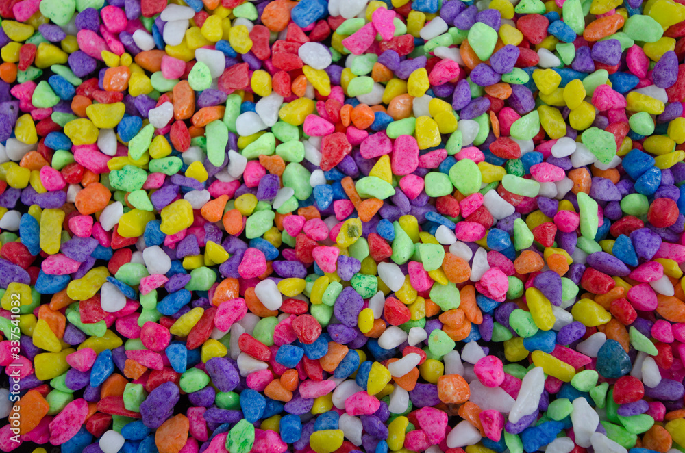 Colored pattern of small river rock top view Colored pattern of small river rock top view