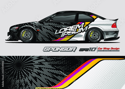 vehicle graphic kit vector. Modern abstract background for car wrap branding and automobile sticker decals livery 