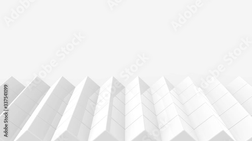 Loop able abstract modern art white cube boxes stack pattern graphic wall  design template footage background.