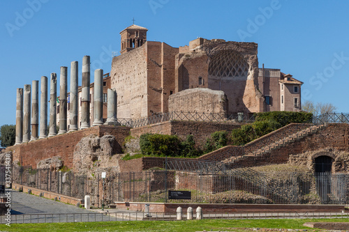 The Temple of Venus and Roma (Templum Veneris et Romae) on the Velian Hill. Rome, Italy photo