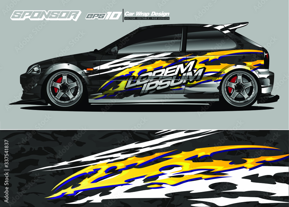 vehicle graphic kit vector. Modern abstract background for car wrap branding and automobile sticker decals livery vehicle graphic kit vector. Modern abstract background for car wrap branding and automobile sticker decals livery