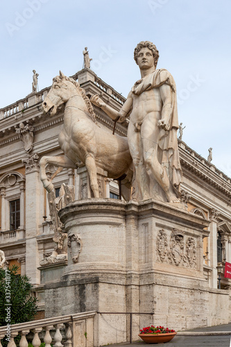 Castor - one of the statues of dioscuri in Campidoglio square, Rome, Italy.