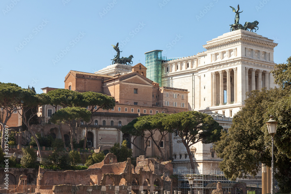 The Roman Forum. View on the Victor Emmanuel II National Monument. Rome, Italy