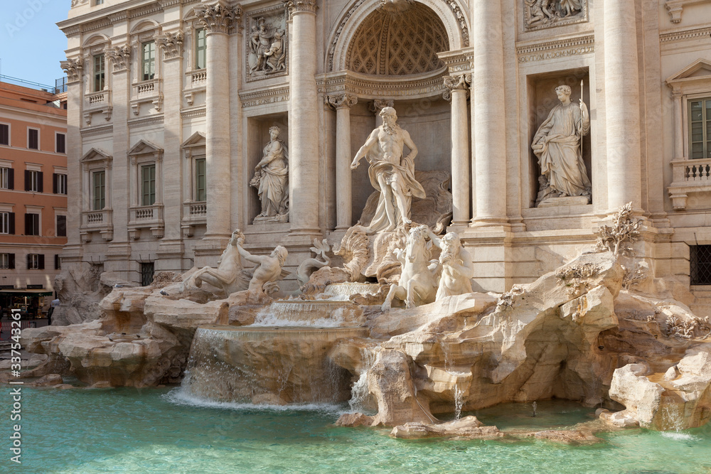 The Trevi Fountain (Fontana di Trevi). Fountain in the Trevi district in Rome, Italy