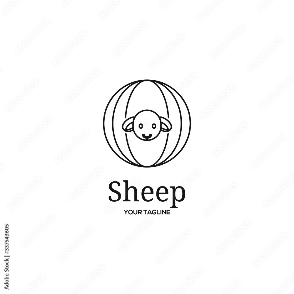 awesome sheep logo vector illustration awesome sheep logo vector illustration
