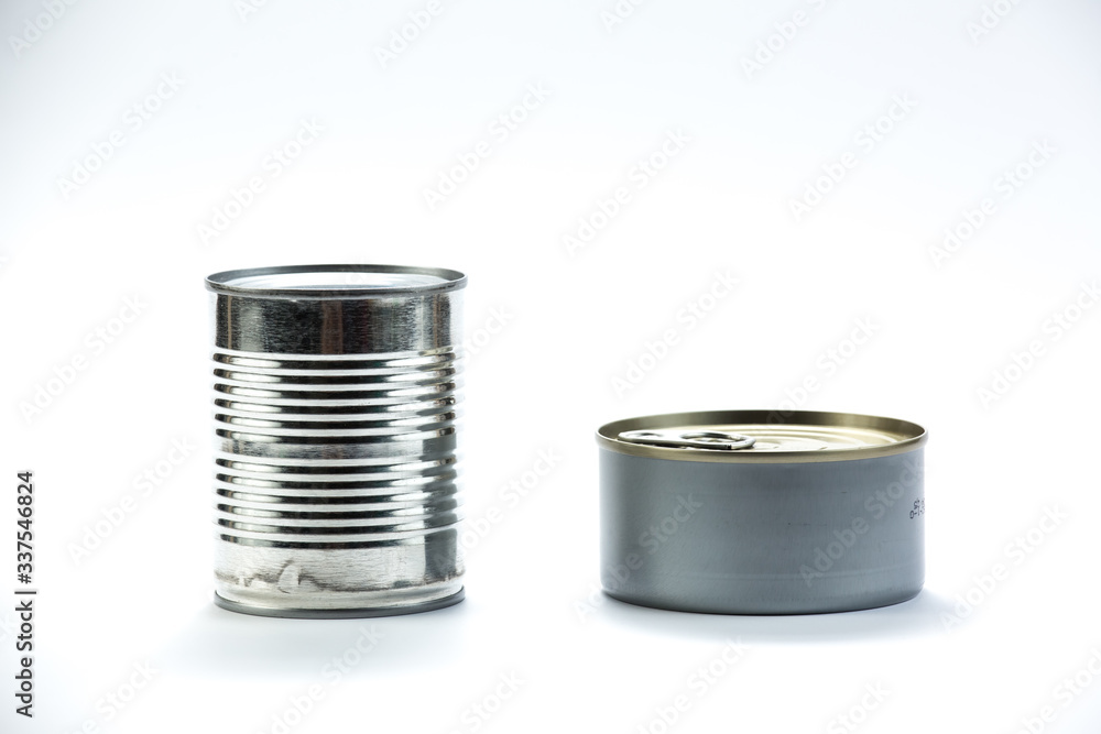 Pile of cans of conserved food over white background Pile of cans of conserved food over white background