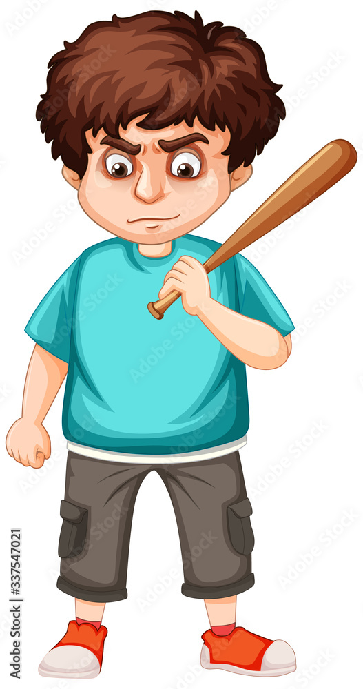 Angry man holidng baseball bat on white background Angry man holidng baseball bat on white background