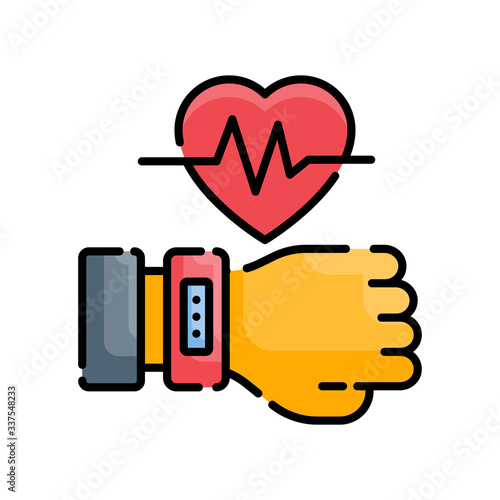 Fitness Band Vector Icon Style Illustration.