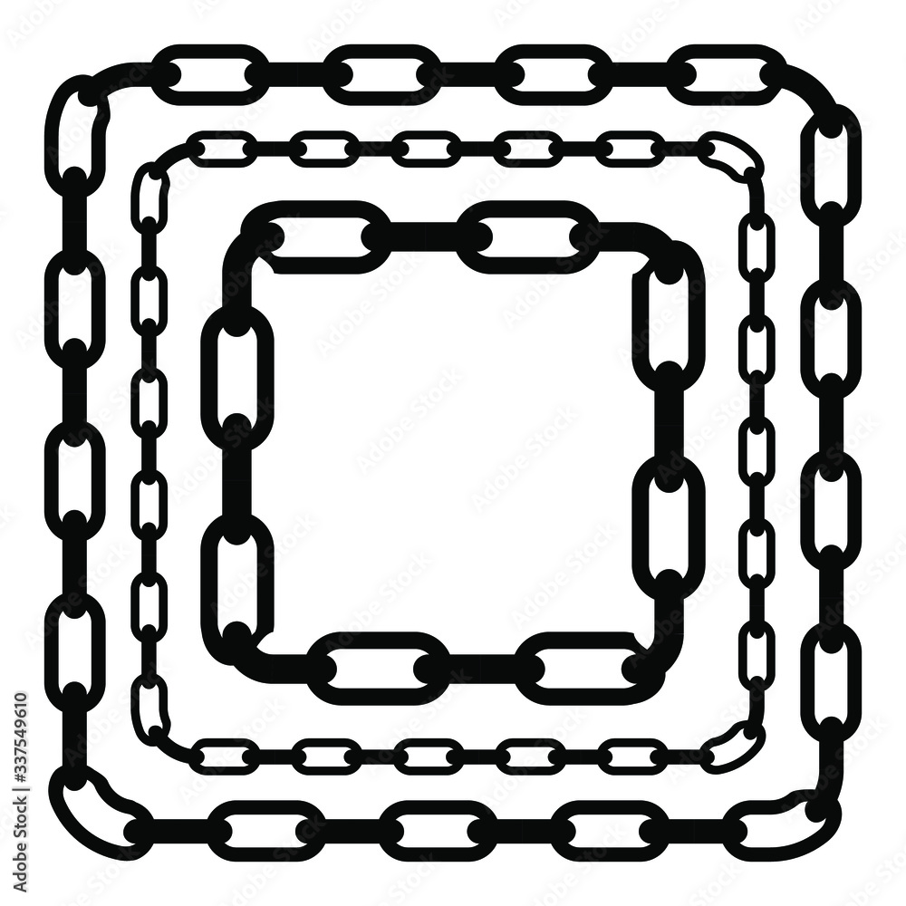 Simple Vector Square Frame from Black Chain for Your Element Design, Isolated on White
Simple Vector Square Frame from Black Chain for Your Element Design, Isolated on White